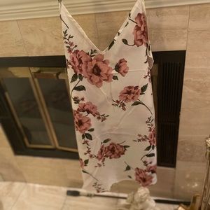 Beautiful sundress white with flowers marked down